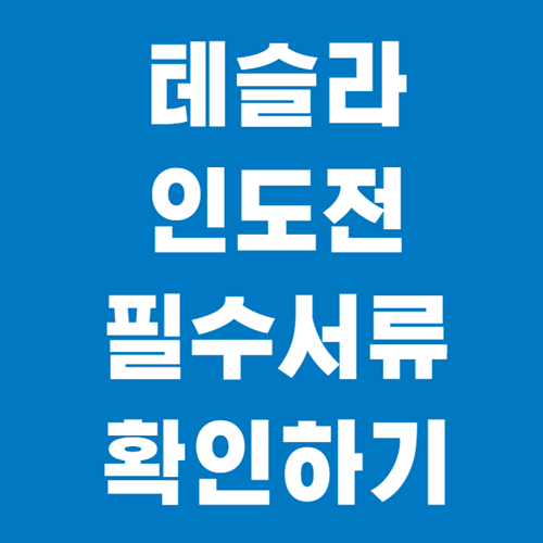 테슬라인도전필수서류확인